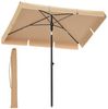 Songmics Sonnenschirm, mit Aufbewahrungstasche, ohne Ständer, UPF 50+, Stahl / Polyester, Taupe, 200x125 cm Bild 2