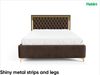 MEBLINI Polsterbett 140x200 mit Lattenrost ohne Matratze – ARONA GOLD – Braun Samt – Doppelbett mit Bettkasten - Stauraumbett - Kopfteil Bett mit Stauraum Bild 5