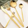 Besteckset 30 teilig für 6 Personen Edelstahl 18/10 Mehrzweck Einsatz für Zuhause Messer Gabel Löffel Küche Restaurant, gold Bild 2