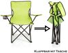 BigDean Campingstuhl Faltstuhl Campingstuhl Anglerstuhl Getränkehalter Klappstuhl (Packung, 1 St), Hellgrün, Klappbar, Getränkehalter, Tragetasche Bild 2