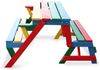 HABAU Kinderpicknickbank 2-in-1 aus Holz, klappbar, Rot / Grün / Blau / Gelb, 100 x 50 x 62 cm Bild 2