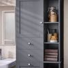 SoBuy BZR104-DG Badezimmer-Hochschrank, MDF, Lackiert, Dunkelgrau, 60 x 170 x 37 cm Bild 5
