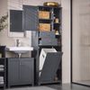 SoBuy BZR104-DG Badezimmer-Hochschrank, MDF, Lackiert, Dunkelgrau, 60 x 170 x 37 cm Bild 2