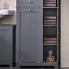 SoBuy BZR104-DG Badezimmer-Hochschrank, MDF, Lackiert, Dunkelgrau, 60 x 170 x 37 cm Bild 4