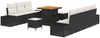 vidaXL Gartensofa-set mit Kissen 10 pcs Schwarz Poly-Rattan 3362745 Bild 2
