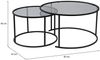 Dmora Set mit 2 Couchtischen Aedion, Niedriger Wohnzimmertisch, Kaffeeregal, Couchtisch für Sofa, 80x80 h43 cm, Schwarz und Grau Bild 3