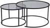 Dmora Set mit 2 Couchtischen Aedion, Niedriger Wohnzimmertisch, Kaffeeregal, Couchtisch für Sofa, 80x80 h43 cm, Schwarz und Grau Bild 1