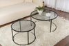Dmora Set mit 2 Couchtischen Aedion, Niedriger Wohnzimmertisch, Kaffeeregal, Couchtisch für Sofa, 80x80 h43 cm, Schwarz und Grau Bild 4