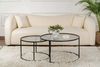 Dmora Set mit 2 Couchtischen Aedion, Niedriger Wohnzimmertisch, Kaffeeregal, Couchtisch für Sofa, 80x80 h43 cm, Schwarz und Grau Bild 2