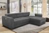 Ecksofa elektrisch ausfahrbar verstellbar Couch Kopflehne Bettkasten Dunkelgrau Bild 3