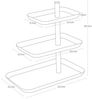 Yamazaki 4280 TOWER 3-stöckige Etagere, weiß, Stahl, minimalistisch, 24.7 x 15.7 x 25.7 cm Bild 2