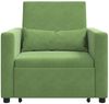 vidaXL Ausziehbare Schlafcouch Einzel mit Rädern Hellgrün Samt 42002700 Bild 5