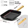 BIG-PAN Grillpfanne 28x28 cm Steakpfanne Gusseisen Holzgriff Grillpfanne Induktion, Gusseisen Bild 2
