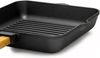 BIG-PAN Grillpfanne 28x28 cm Steakpfanne Gusseisen Holzgriff Grillpfanne Induktion, Gusseisen Bild 4