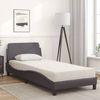 vidaXL Bett mit Matratze "Dover" Grau 90x200 cm Kunstleder 3208340 Bild 3