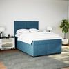 vidaXL Boxspringbett mit Matratze Blau 140x200 cm Samt 3293234 Bild 5