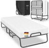 KESSER® Klappbett 200x90cm Gästebett inkl. Matratze aus Memory-Schaum & Rollen | faltbares Reisebett mit Metallrahmen für Erwachsene belastbar bis 250kg | Metallbett mit Schaumstoffmatratze & Cover Weiß, Deluxe Plus Bild 2