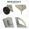 Outsunny Gartenlounge-Set 3er-Set, mit Rolle, (Liege, 3-tlg, Sonnenliege), für Garten, Balkon, Grau Bild 4