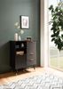 FINEBUY Kommode FB103427 (77x97x40 cm Eiche-Optik Schwarz, Kommode Modern), Anrichte, Standschrank mit 2 Türen & Schubladen Bild 2
