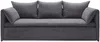 Vente-unique - TEODORA Sofa SamtStoff Blau - B 105 cm x H 89 cm x L 218 cm Bild 2