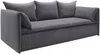 Vente-unique - TEODORA Sofa SamtStoff Blau - B 105 cm x H 89 cm x L 218 cm Bild 3