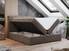 Boxspringbett - Polsterbett mit LED Kopfteil - GOLD-5 - 180x200cm - Braun Velours - H4 Bild 2