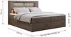 Boxspringbett - Polsterbett mit LED Kopfteil - GOLD-5 - 180x200cm - Braun Velours - H4 Bild 5