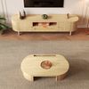Wohnzimmermöbel-Set mit Couchtisch 110 x 55,5 x 40 cm höhenverstellbar & TV-Schrank 175 x 36 x 41 cm in Holzoptik Bild 4