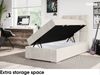 MEBLINI Boxspringbett KAI 80x200 cm mit Bettkasten - H3/Beige Samt Gepolstert Einzelbett mit Topper & Taschenfederkern-Matratze - 80x200 Rechts Bild 5