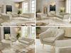 Wohnzimmerset PIRS 1-1-3, Skandinavisches 3-Sitzer Sofa mit Sesseln, Sofa mit Wellenfederung, Buche Füße, Skandinavisches Möbelset - Beige Velvet Bild 2