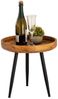 Amagohome Couchtisch Beistelltisch Holz rund Couchtisch Wohnzimmer Tisch Metalbeine Holzpla Bild 2
