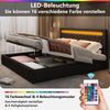 Merax Polsterbett 140 x 200 cm, Funktionsbett mit Lattenrost und Stauraum, mit LED-Beleuchtung, mit Funktion von Aufbewahrung, schwarz, PU Bild 2