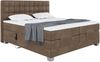 MEBLINI Boxspringbett Elektrisch EDISON 200x200 cm mit Bettkasten - H3/Braun Samt Polsterbett - Doppelbett mit Toppers & Taschenfederkern-Matratzen Bild 1