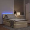 vidaXL Bett mit Stauraum und LED mit Matratze Creme 90 x 200 cm Stoff 3371248 Bild 5