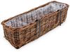 Spetebo Blumenkasten Rattan Balkonkasten eckig mit Folie (natur dunkel, 2 St, Stück), Rattan Blumenkasten mit Aufhängung für Geländer bis 3,5 cm Bild 4