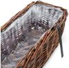 Spetebo Blumenkasten Rattan Balkonkasten eckig mit Folie (natur dunkel, 2 St, Stück), Rattan Blumenkasten mit Aufhängung für Geländer bis 3,5 cm Bild 3