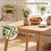 COSTWAY Esstisch, Quadratischer Bambus-Esstisch für 2-4 Personen, 70 cm Bild 3