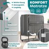 KESSER® Klappbett 200x90cm Gästebett inkl. Matratze aus Memory-Schaum & Rollen | faltbares Reisebett mit Metallrahmen für Erwachsene belastbar bis 250kg | Metallbett mit Schaumstoffmatratze & Cover Anthrazit, Premium Komfort Bild 3