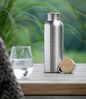 ECHTWERK Trinkflasche, mit Bambusdeckel und Silikonband, Innen und außen poliert Bild 2