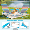 2er Set Strandstuhl faltbarer Picknickstuhl mit 5 Positionen verstellbarer Rückenlehne mit Armlehnen Bunt Bild 5