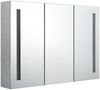 vidaXL LED-Spiegelschrank fürs Bad Betongrau 89x14x62 cm 326525 Bild 2