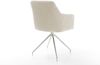 Esszimmerstuhl Greg-Flex Cord Beige Kreuzgestell konisch Edelstahl Taschenfederkern Bild 5