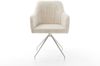 Esszimmerstuhl Greg-Flex Cord Beige Kreuzgestell konisch Edelstahl Taschenfederkern Bild 2