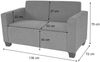 2er Sofa Couch Lyon Loungesofa Stoff/Textil ~ grau Bild 3
