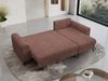 Ecksofa Wohnzimmer aus Cordstoff mit Schlaffunktion - HUGO-lin - Braun Velours Bild 4