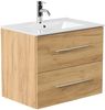 Badmöbel Set Firenze 70 2tlg. Spiegelschrank Softclose eiche gold : Eiche Gold Bild 2