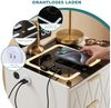 oyajia Nachttisch Nachttisch mit LED-Beleuchtung, Beistelltisch mit 15W Kabelloses Laden (Nachttisch mit USB + Type-C, Beistelltisch, 2/ 3 Schubladen, modern), für modernes Schlafzimmerdesign Bild 4
