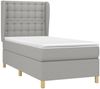 Boxspringbett mit Matratze Stoff Hellgrau 80x200 cm, Härtegrad: H2 [3128797] Bild 3