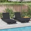 vidaXL Sonnenliege 3 pcs Schwarz 197 x 70 x 82 cm Poly-Rattan 3381203 Bild 4