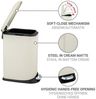 WENKO DESIGN Mülleimer 20 Liter, Beige, mit Absenkautomatik Bild 4